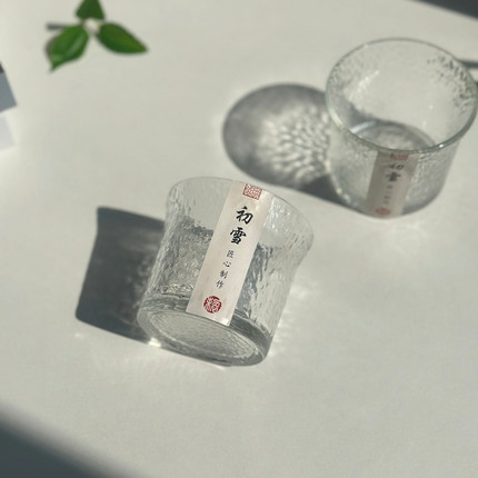 日式酒杯初雪玻璃清酒杯家用玻璃功夫茶杯小盏玻璃杯白酒杯小茶杯