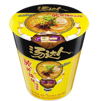 【汤达人酸辣豚骨】统一方便面泡面拉面杯面桶装批速食官旗舰店发