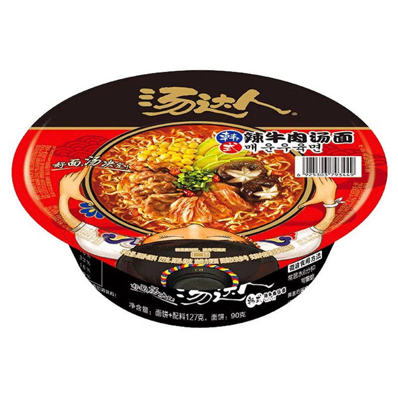 统一汤达人方便面整箱12碗韩式汤达人碗装宿舍碗泡面速食旗舰店发