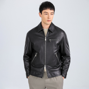 海宁真皮皮衣男进口胎牛皮加厚可脱卸白鹅绒内胆商务休闲秋冬外套