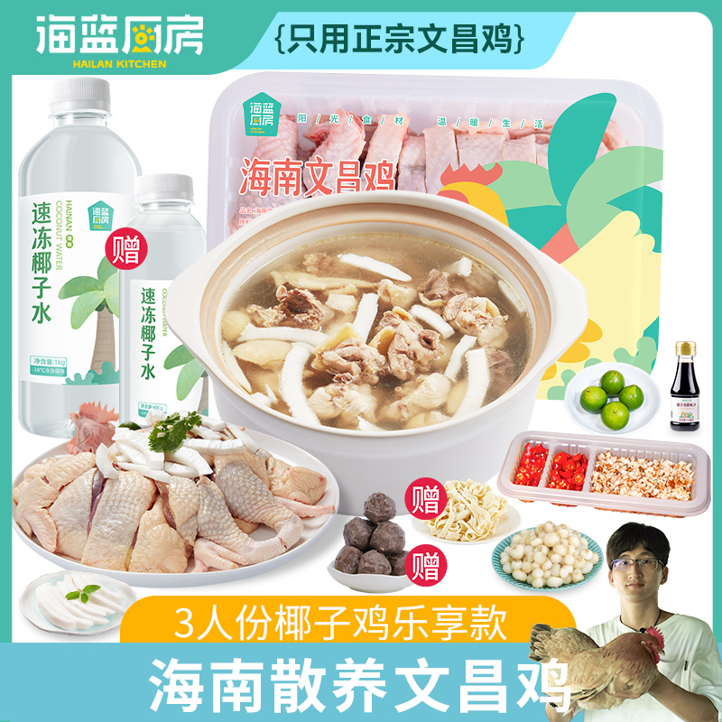 海蓝厨房乐享款海南椰子鸡全套餐文昌鸡火锅鸡汤配料齐全散养土鸡