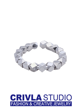 CRIVLA新切割设计碎石戒指男女小众设计高级感百搭网红冷淡风指环