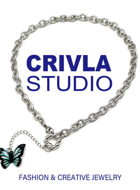 拼色甜酷风蝴蝶ins小众锁骨链