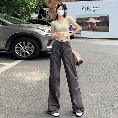 RNBN休闲工装长裤小个子阔腿裤