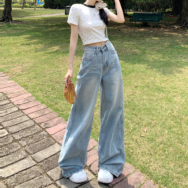 RNBN美式复古破洞牛仔裤女
