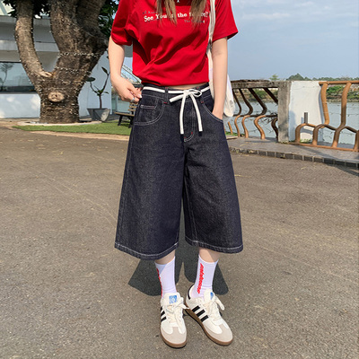 RNBN原色复古高腰七分裤女