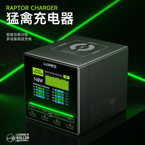 洛韦无线充电多口充电器140W