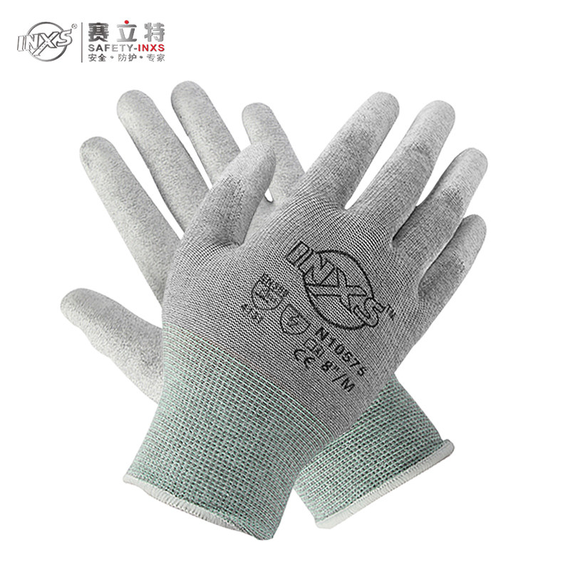 赛立特防静电手套PU涂层耐磨耐撕裂加厚防滑车间工厂维护专用