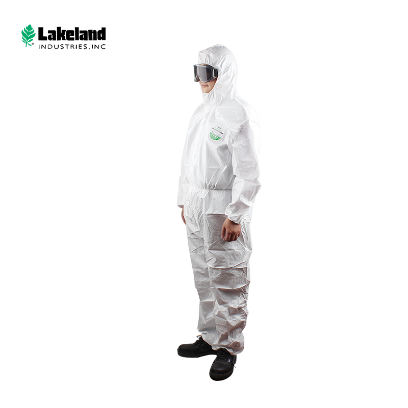 雷克兰连体防护服AMN428E带帽防喷溅防尘实验室车间工厂防化服