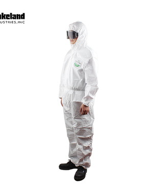 雷克兰连体防护服AMN428E带帽防喷溅防尘实验室车间工厂防化服