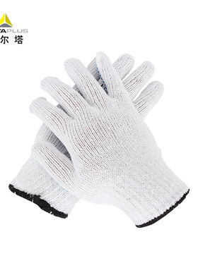 代尔塔PVC点塑手套工作防滑耐磨加厚耐撕裂点胶建筑工地工厂搬运