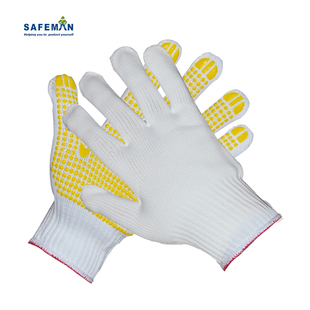 点塑手套800克尼龙建筑搬运男女劳保71008D车间工厂耐磨防滑加厚