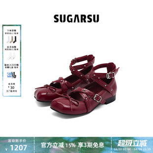厚底蝴蝶头芭蕾舞时尚 SUGARSU酥履 秋冬季 新款 女 增高玛丽珍单鞋