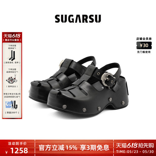 SUGARSU酥履厚底增高罗马凉鞋女
