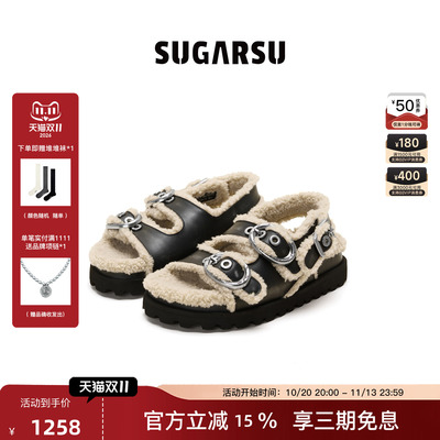 SUGARSU酥履孟克毛毛凉鞋