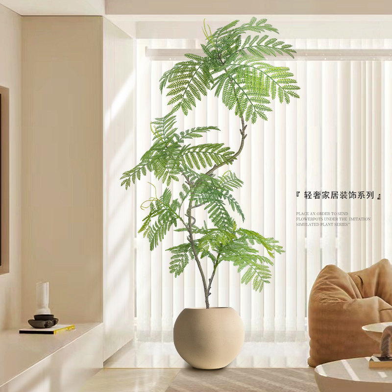 彷真绿色植物高级感客厅轻奢彷生植物室内装饰花假树大型落地盆栽