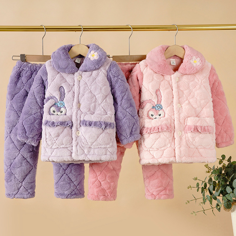 女童睡衣冬季加厚法兰绒