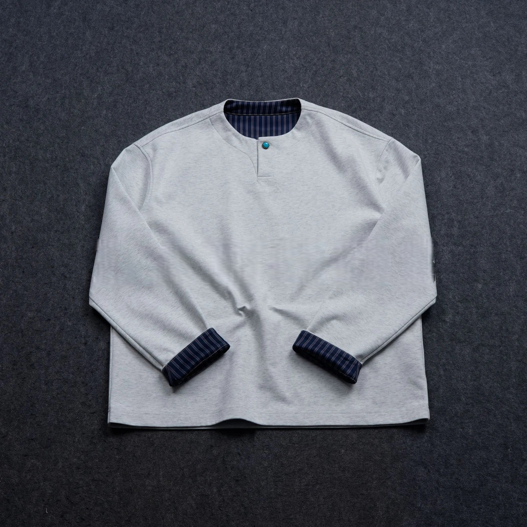 LANGGS&鸣谷 幸运石-绿松石领饰打底卫衣-FW5447