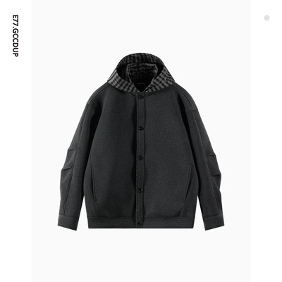 GCCDUPE77秋季上新百搭开衫空气层男女同款连帽卫衣休闲外套5688