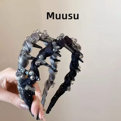 Muusu新款高级感网纱缠绕百搭氛围感气质发箍时尚百搭发饰女士款