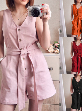 Casual Playsuit Woman Off Shoulder Jumpsuit Short Overalls