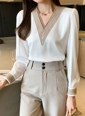 NEW White Blouse Women Chiffon Shirt Tops For Ladies Clothes
