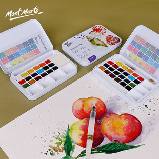 montmarte便携水彩颜料可水洗solid watercolour paint portable