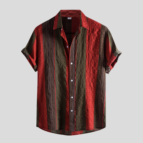 Summer 2022 Men Lapel Printed Casual Shirts夏季印花休闲衬衫