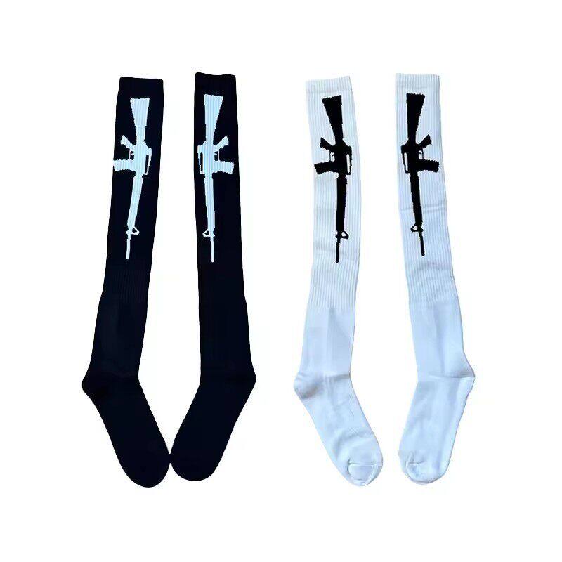 Internet celebrity knee high striped stockings