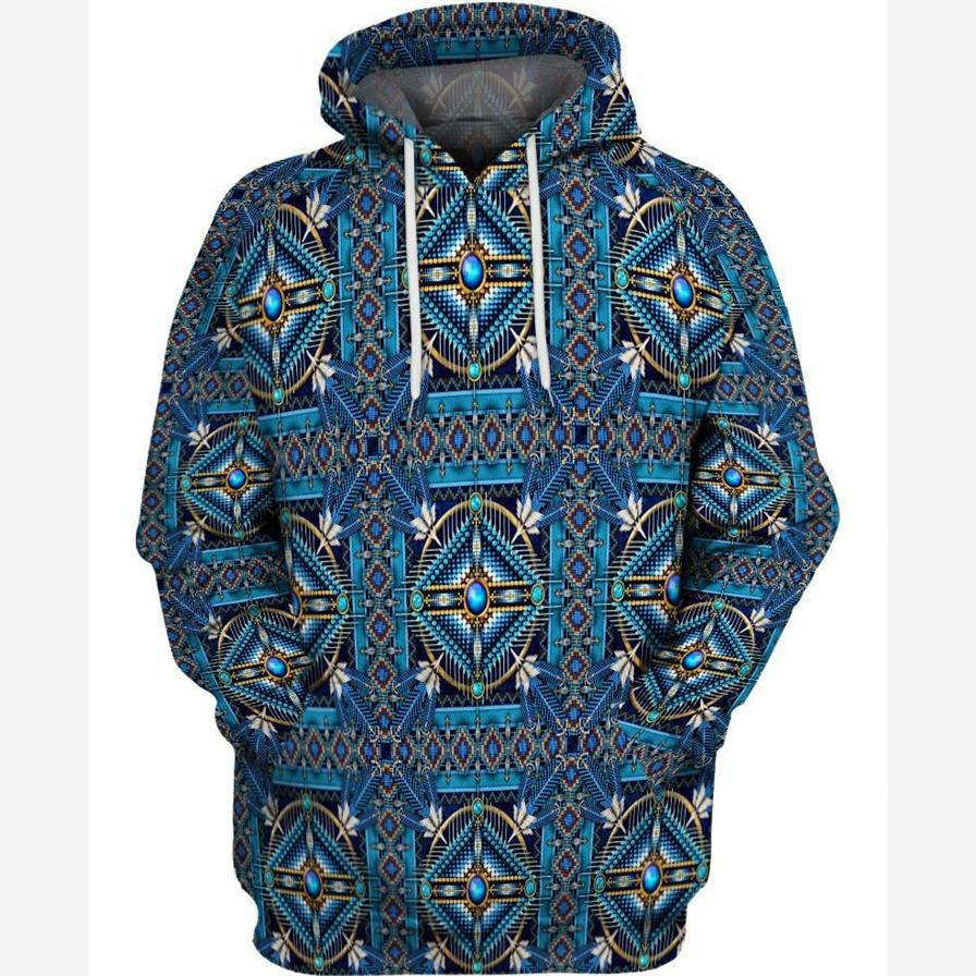 3D print long-sleeved hooded top man 3D印花长袖连帽上衣男