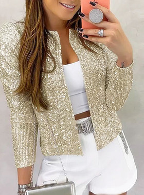 2022 Fashion Sequin Jacket Women Party Short Coats Ladies女