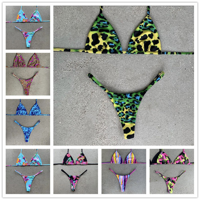 Print Swimsuit Swimwear String Bikini Set Bathing Suit Women
