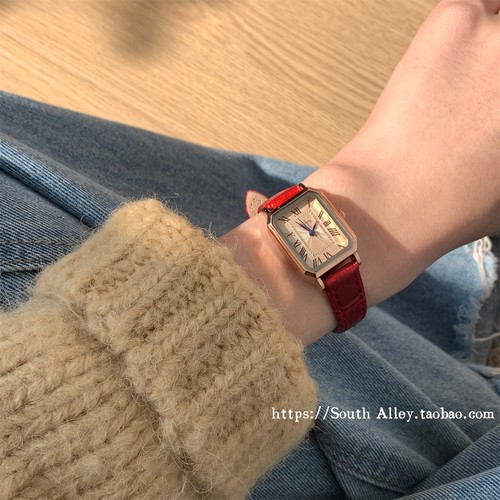 圣诞红手表女款学生ins小众