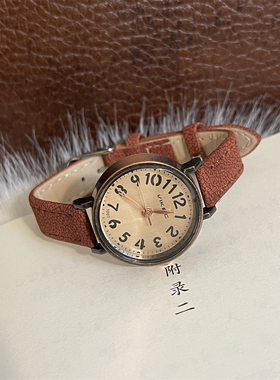 国考考试专用手表女款学生小众高级感复古文艺气质静音防水小表盘