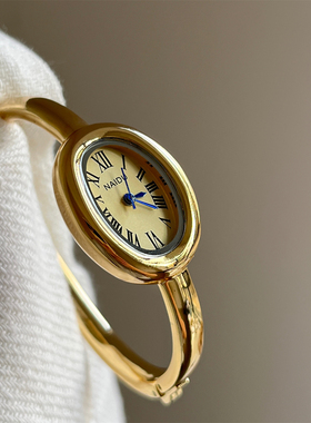 浴缸同款椭圆形小金表手表女复古气质小众女士女表2025新款手镯表