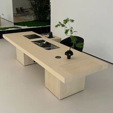 新中式北美白蜡木黑胡桃木实木茶桌现代多功能一体茶室泡茶桌现代