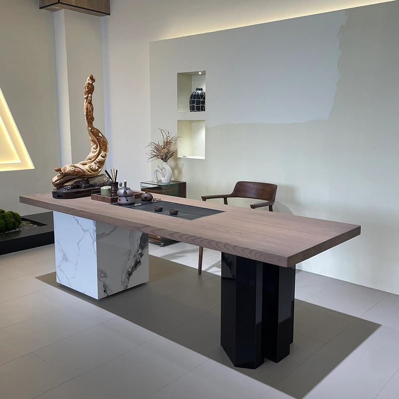 2025新款高端实木茶桌烧水壶一体嵌入式茶台新中式客厅家用组合