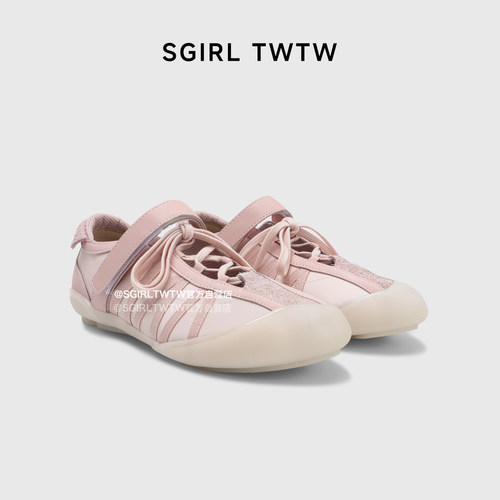 SGIRL TWTW春夏新款交叉带玛丽珍单鞋女鞋平底芭蕾户外休闲德训鞋