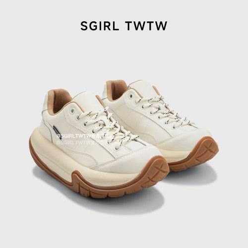 SGIRL TWTW潮酷厚底轮胎老爹鞋女2025新款小个子增高休闲运动鞋潮