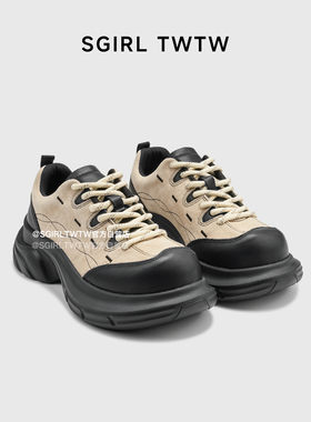 SGIRL TWTW圆头厚底老爹鞋女百搭轻便舒适小个子休闲鞋运动面包鞋