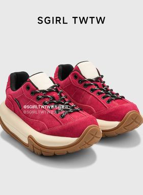 SGIRL TWTW潮酷厚底轮胎老爹鞋女2025新款小个子增高休闲运动鞋潮