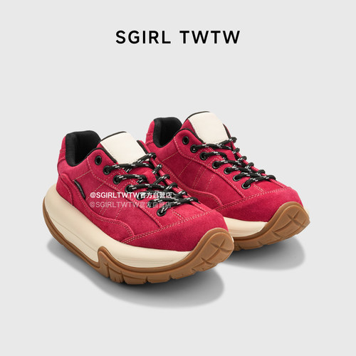 SGIRL TWTW潮酷厚底轮胎老爹鞋女2025新款小个子增高休闲运动鞋潮