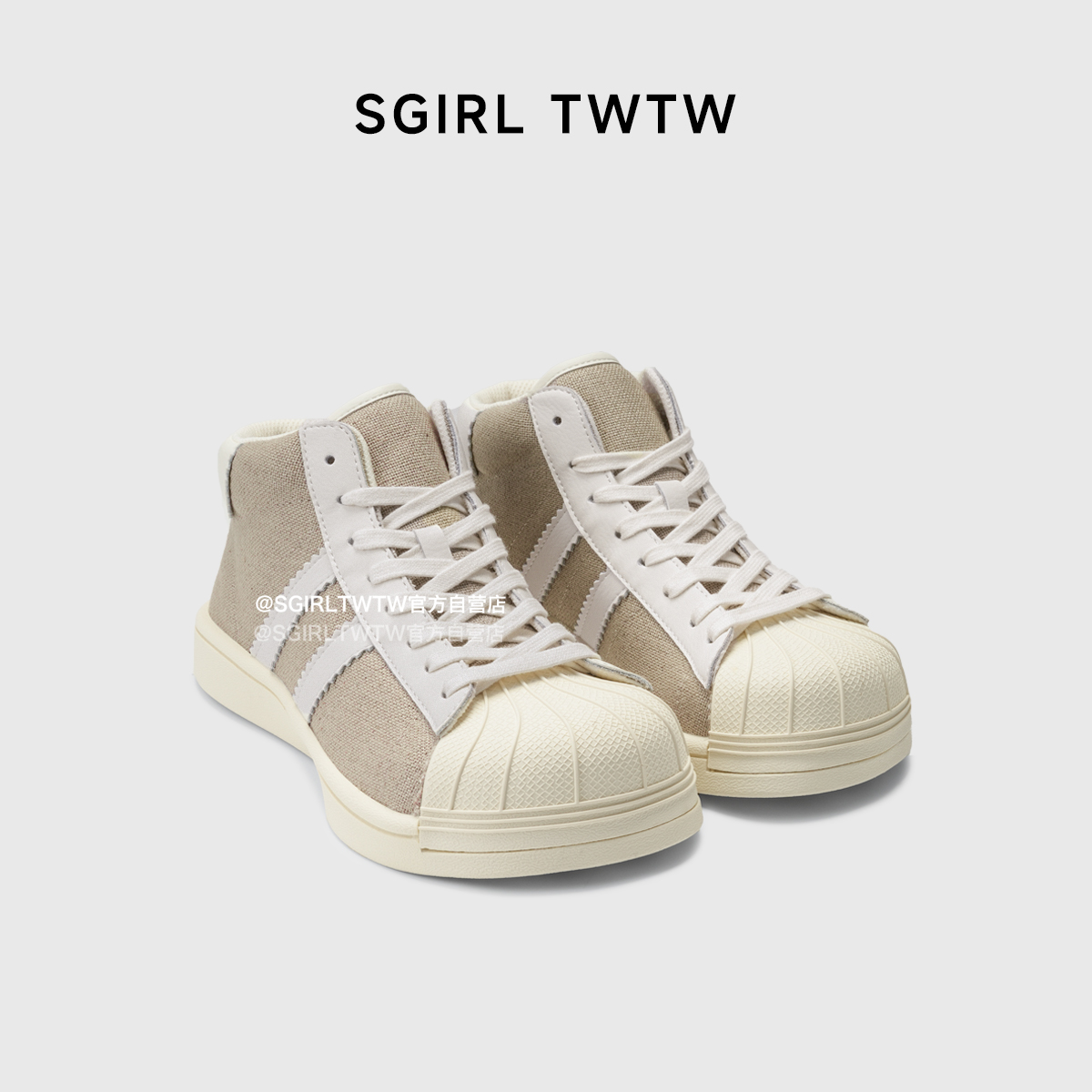 SGIRLTWTW复古大头厚底板鞋女