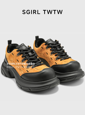 SGIRL TWTW巨好看大头厚底休闲鞋女2025秋冬加绒百搭舒适老爹鞋潮