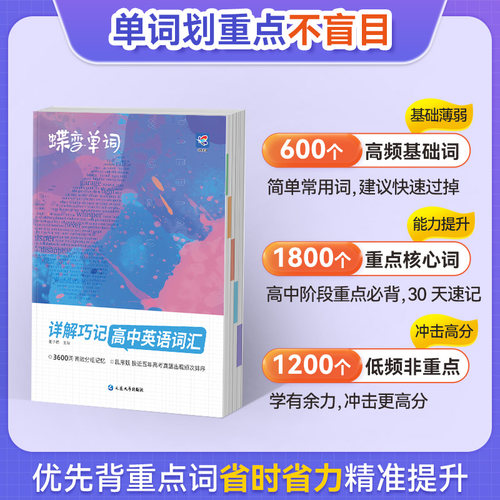 蝶变高中英语词汇必背3600词2026高考英语例句单词详解巧记默写本全国通用乱序巧记速记高频单词书记背神器高中高三辅导蝶变单词