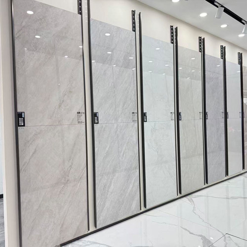 佛山通体大理石瓷砖800x1350客厅地砖亮面防滑耐磨地板砖简约灰色