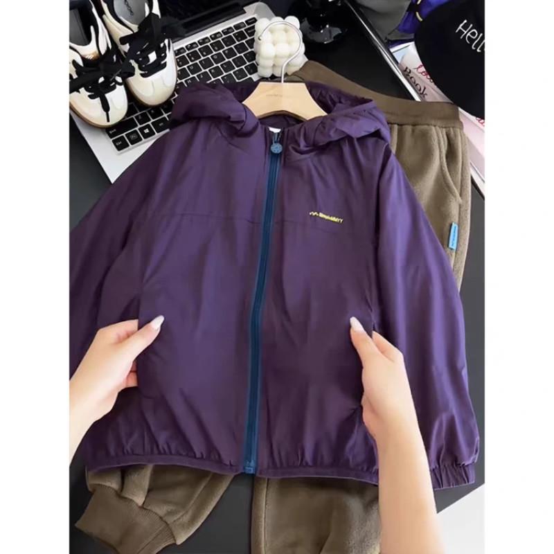 柒号馆7【小软s壳】男女童秋装防泼水撞色冲锋衣亲子装儿童外套