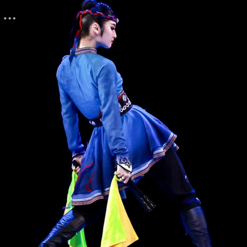 女新款舞台表演艺考蒙古舞蹈演出服装服饰练功服新式民族蒙族定制