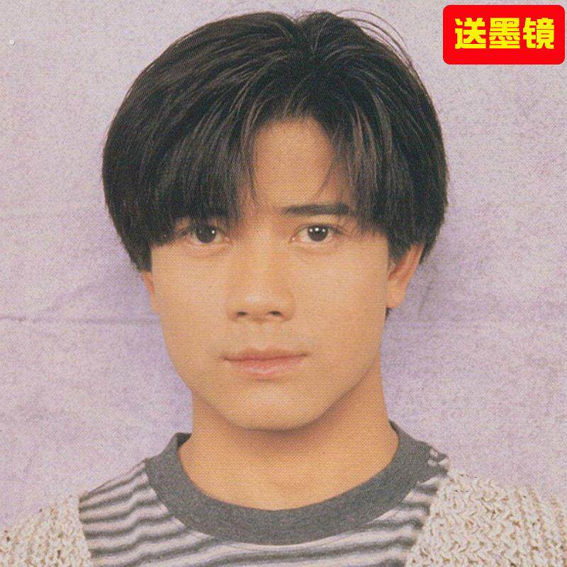 中分短发假发套自然棕男士假发高温丝材质表演用复古头套造型