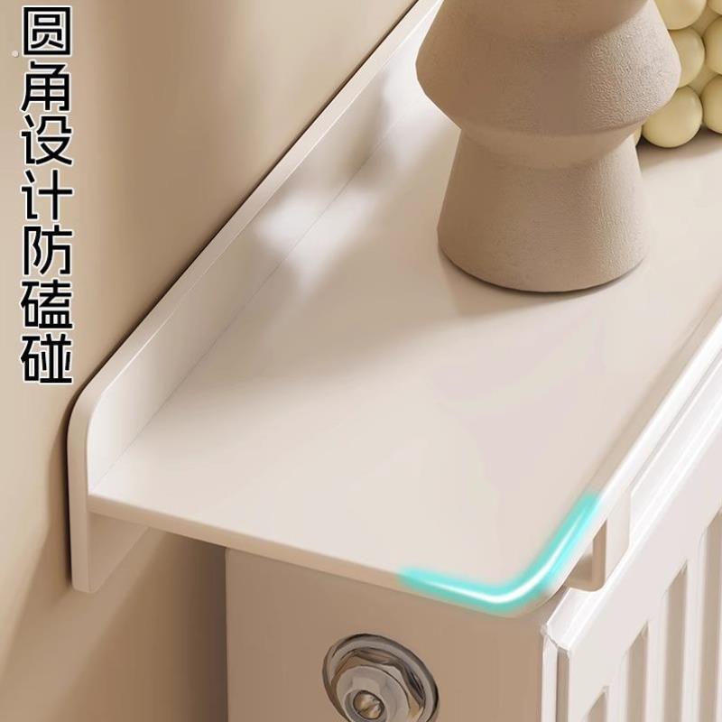 暖气片上的置物架老式盖板隔板架子支架遮丑防熏墙家用上面整理架图片